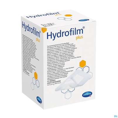 Sie sehen eine Packung Wundverband Hydrofilm/plus 9x 10cm 1st, Produktbild: 01 Wundverband Hydrofilm/plus 9x 10cm 1st, A-Nr.: 4261826 - 01