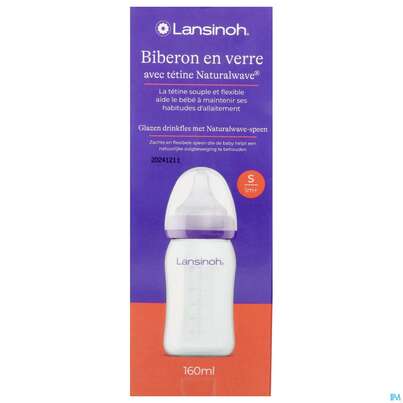 Sie sehen eine Packung Saugflaschen -lansinoh Weithals Natural Wave 160ml Glas Slow Flow Sauge 1st, Produktbild: 06 Saugflaschen -lansinoh Weithals Natural Wave 160ml Glas Slow Flow Sauge 1st, A-Nr.: 4737855 - 06