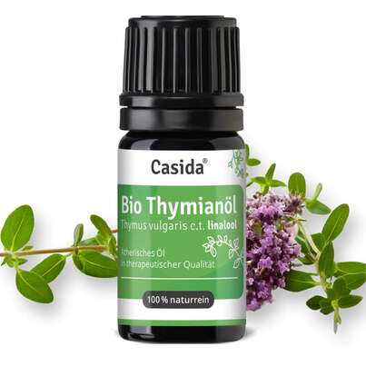 Sie sehen eine Packung Bio Thymianöl linalool, Produktbild: 01 Bio Thymianöl linalool, A-Nr.: 5955554 - 01