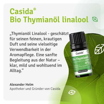 Sie sehen eine Packung Bio Thymianöl linalool, Produktbild: 08 Bio Thymianöl linalool, A-Nr.: 5955554 - 08
