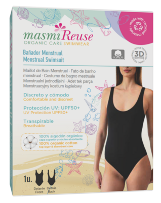 Bio Perioden Badeanzug Masmi Reuse - Schwarz - Größe L, A-Nr.: 5946199 - 01