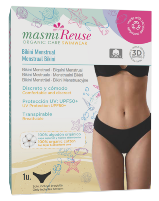 Bio Perioden Bikinihose Masmi Reuse - Schwarz - Größe L, A-Nr.: 5946130 - 01
