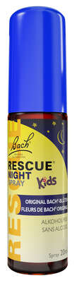 Sie sehen eine Packung RESCUE NIGHT® Spray Kids 20ml, Produktbild: 01 RESCUE NIGHT® Spray Kids 20ml, A-Nr.: 5959569 - 01