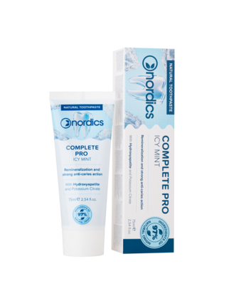 Sie sehen eine Packung Repair Zahnpasta Complete Pro Icy Mint Nordics, Produktbild: 01 Repair Zahnpasta Complete Pro Icy Mint Nordics, A-Nr.: 5973196 - 01