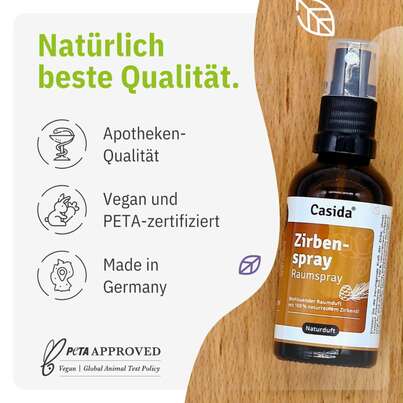 Sie sehen eine Packung Zirbenspray mit Zirbenöl, Produktbild: 02 Zirbenspray mit Zirbenöl, A-Nr.: 5957659 - 02