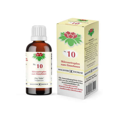 Sie sehen eine Packung Magister Doskar Tropfen Nr. 10 Sklerosetropfen zum Einnehmen, Produktbild: 01 Magister Doskar Tropfen Nr. 10 Sklerosetropfen zum Einnehmen, A-Nr.: 0685044 - 01