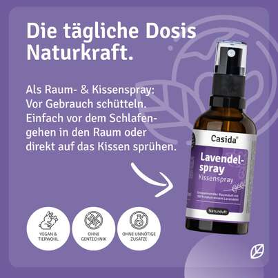 Sie sehen eine Packung Lavendelspray Kissenspray mit Lavendelöl, Produktbild: 03 Lavendelspray Kissenspray mit Lavendelöl, A-Nr.: 5957665 - 03