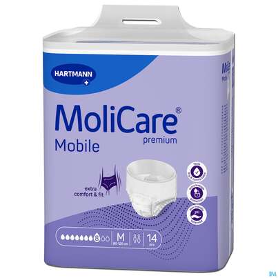 Inkontinenz Molicare Premium/mobile/8 Tropfen Lila M 80-120cm 14st, A-Nr.: 3078600 - 03
