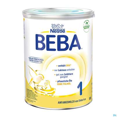 Sie sehen eine Packung Beba 1 Von Geburt An 14508746 1 Stu 800g, Produktbild: 01 Beba 1 Von Geburt An 14508746 1 Stu 800g, A-Nr.: 1889429 - 01