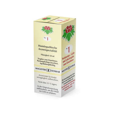 Sie sehen eine Packung Magister Doskar Tropfen Nr. 1 - Verdauungs-, Galle- und Lebertropfen zum Einnehmen, Produktbild: 04 Magister Doskar Tropfen Nr. 1 - Verdauungs-, Galle- und Lebertropfen zum Einnehmen, A-Nr.: 0684955 - 04