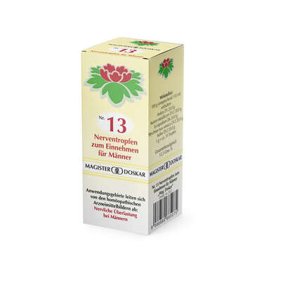 Sie sehen eine Packung Magister Doskar Nr. 13 Nerventropfen für Männer zum Einnehmen, Produktbild: 03 Magister Doskar Nr. 13 Nerventropfen für Männer zum Einnehmen, A-Nr.: 0685073 - 03