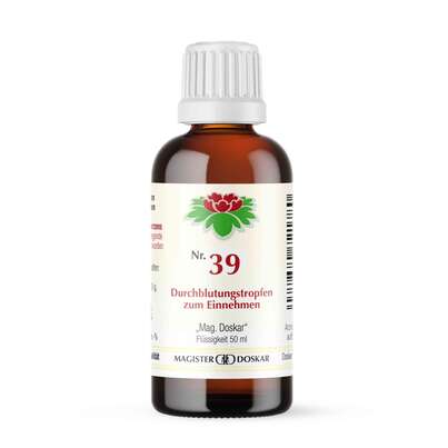 Sie sehen eine Packung Magister Doskar Nr. 39 Durchblutungstropfen zum Einnehmen, Produktbild: 02 Magister Doskar Nr. 39 Durchblutungstropfen zum Einnehmen, A-Nr.: 0721780 - 02