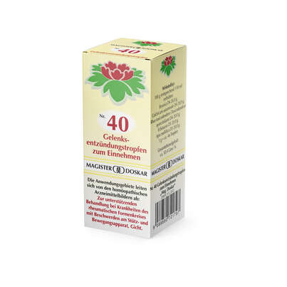 Sie sehen eine Packung Magister Doskar Nr. 40 Gelenksentzündungstropfen zum Einnehmen, Produktbild: 03 Magister Doskar Nr. 40 Gelenksentzündungstropfen zum Einnehmen, A-Nr.: 0721797 - 03