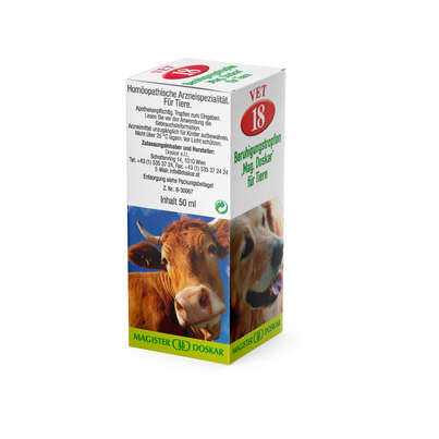 Sie sehen eine Packung Magister Doskar VET Nr. 18 Beruhigungstropfen für Tiere, Produktbild: 05 Magister Doskar VET Nr. 18 Beruhigungstropfen für Tiere, A-Nr.: 1299633 - 05