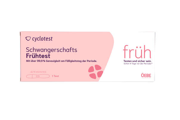 Sie sehen eine Packung CYCLOTEST Schwangerschafts-Früh-Test, Produktbild: 03 CYCLOTEST Schwangerschafts-Früh-Test, A-Nr.: 4083626 - 03