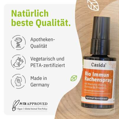 Sie sehen eine Packung Bio Immun Rachenspray mit Manuka Honig, Zistrose & Propolis, Produktbild: 03 Bio Immun Rachenspray mit Manuka Honig, Zistrose & Propolis, A-Nr.: 5957671 - 03