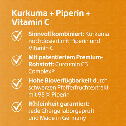 R(h)ein Nutrition Kurkuma 95 % Curcumin + Piperin + Vitamin C Kapseln, A-Nr.: 5987175 - 03