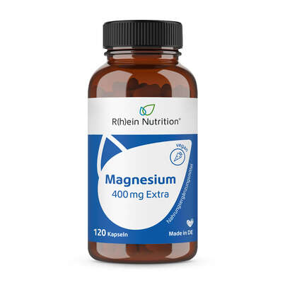 Sie sehen eine Packung R(h)ein Nutrition Magnesium 400 mg Extra Kapseln hochdosiert, Produktbild: 01 R(h)ein Nutrition Magnesium 400 mg Extra Kapseln hochdosiert, A-Nr.: 5987198 - 01