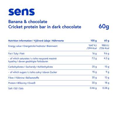 Sie sehen eine Packung SENS Proteinriegel in dunkler Schokolade - Banane & Schokolade, Produktbild: 02 SENS Proteinriegel in dunkler Schokolade - Banane & Schokolade, A-Nr.: 5948577 - 02