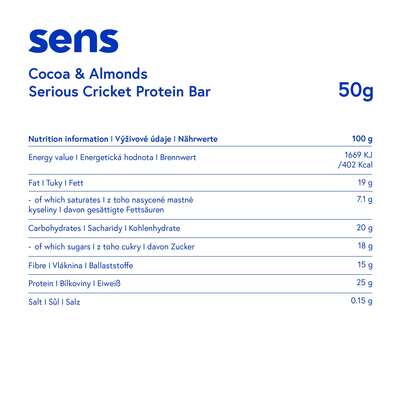 SENS Serious Proteinriegel mit Grillenmehl - Kakao &amp; Mandel, A-Nr.: 5948643 - 02