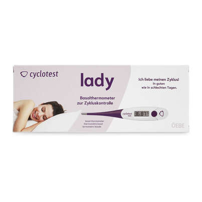 Sie sehen eine Packung cyclotest lady Basalthermometer, Produktbild: 01 cyclotest lady Basalthermometer, A-Nr.: 3470887 - 01