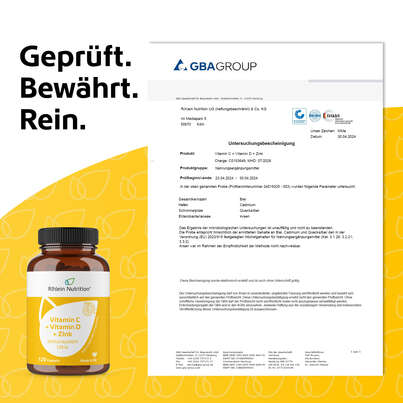 R(h)ein Nutrition Vitamin C + D3 + Zink Immunsystem Ultra Kapseln, A-Nr.: 5987270 - 07