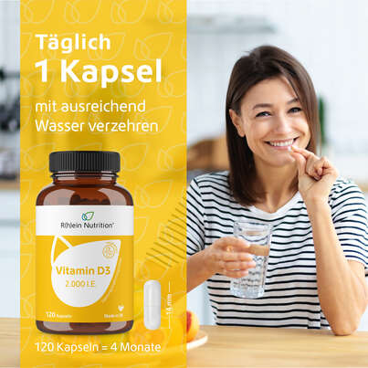 R(h)ein Nutrition Vitamin D3 2.000 I. E. Kapseln hochdosiert, A-Nr.: 5987287 - 04