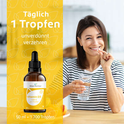 R(h)ein Nutrition Vitamin D3 1.000 I. E. Tropfen hochdosiert 50 ml, A-Nr.: 5987318 - 04