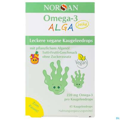Omega -3 Norsan/alga Kids Jelly Kaugelee Drop Tutti-frutti 45st, A-Nr.: 5825946 - 02