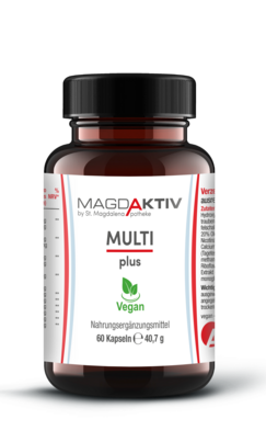 Sie sehen eine Packung Magdaktiv MULTI PLUS Kapseln, 60Stk., Produktbild: 01 Magdaktiv MULTI PLUS Kapseln, 60Stk., A-Nr.: 8058200 - 01