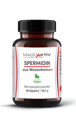 Sie sehen eine Packung Magdaktiv SPERMIDIN Kapseln, 60Stk., Produktbild: 01 Magdaktiv SPERMIDIN Kapseln, 60Stk., A-Nr.: 8058246 - 01