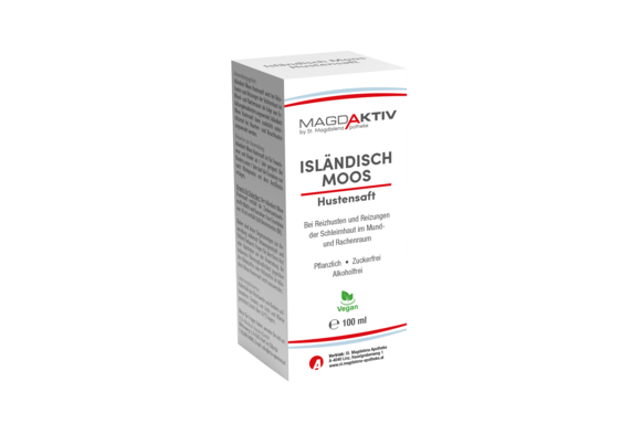Sie sehen eine Packung Magdaktiv ISLÄNDISCH MOOS HUSTENSAFT, 100ml, Produktbild: 01 Magdaktiv ISLÄNDISCH MOOS HUSTENSAFT, 100ml, A-Nr.: 8068285 - 01