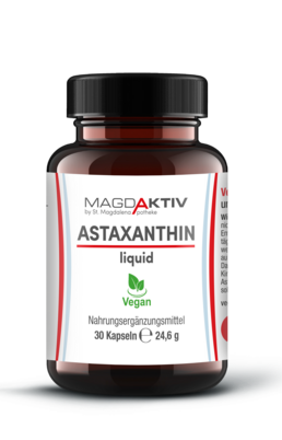 Sie sehen eine Packung Magdaktiv ASTAXANTHIN LIQUID Kapseln, 30Stk., Produktbild: 01 Magdaktiv ASTAXANTHIN LIQUID Kapseln, 30Stk., A-Nr.: 8076468 - 01