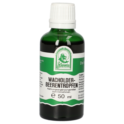 Sie sehen eine Packung WACHOLDERBEEREN TROPFEN 50 ML, Produktbild: 01 WACHOLDERBEEREN TROPFEN 50 ML, A-Nr.: 4402735 - 01