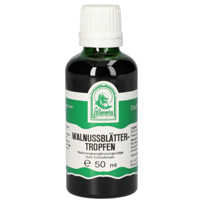 Sie sehen eine Packung WALNUSSBLAETTER TROPFEN 50 ML, Produktbild: 01 WALNUSSBLAETTER TROPFEN 50 ML, A-Nr.: 5444598 - 01