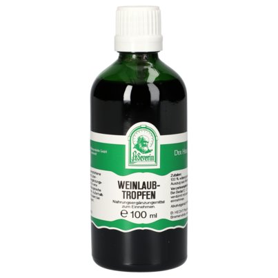 Sie sehen eine Packung WEINLAUB TROPFEN 100 ML, Produktbild: 01 WEINLAUB TROPFEN 100 ML, A-Nr.: 5471744 - 01