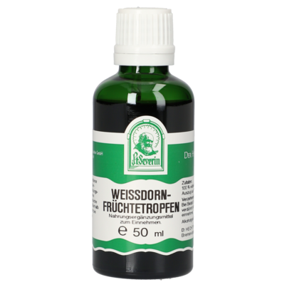 Sie sehen eine Packung WEISSDORNFRUECHTE TROPFEN 50 ML, Produktbild: 01 WEISSDORNFRUECHTE TROPFEN 50 ML, A-Nr.: 4800134 - 01