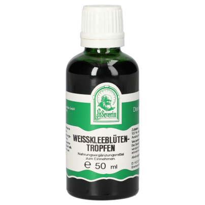 Sie sehen eine Packung WEISSKLEEBLUETEN TROPFEN 50 ML, Produktbild: 01 WEISSKLEEBLUETEN TROPFEN 50 ML, A-Nr.: 5471773 - 01