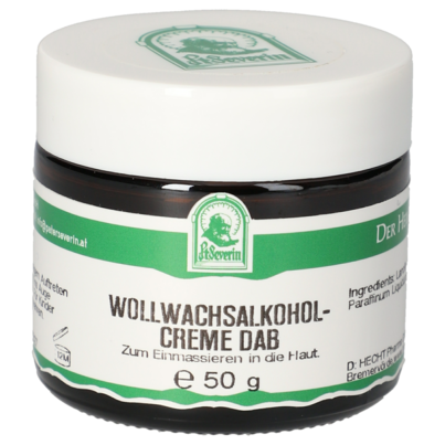 Sie sehen eine Packung WOLLWACHSALKOHOLCREME DAB 50 G, Produktbild: 01 WOLLWACHSALKOHOLCREME DAB 50 G, A-Nr.: 5707744 - 01
