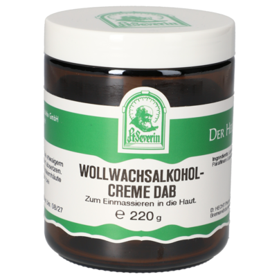 Sie sehen eine Packung WOLLWACHSALKOHOLCREME DAB 220 G, Produktbild: 01 WOLLWACHSALKOHOLCREME DAB 220 G, A-Nr.: 5707767 - 01