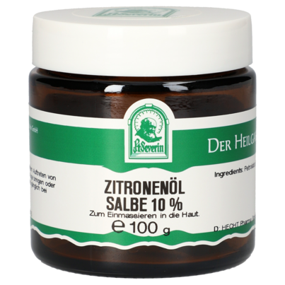 Sie sehen eine Packung ZITRONENOEL SALBE 10% 100 G, Produktbild: 01 ZITRONENOEL SALBE 10% 100 G, A-Nr.: 5340462 - 01