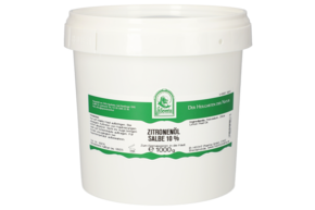 Sie sehen eine Packung ZITRONENOEL SALBE 10% 1000 G, Produktbild: 01 ZITRONENOEL SALBE 10% 1000 G, A-Nr.: 5340485 - 01