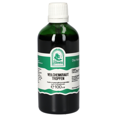 Sie sehen eine Packung VEILCHENKRAUT TROPFEN 100 ML, Produktbild: 01 VEILCHENKRAUT TROPFEN 100 ML, A-Nr.: 5954572 - 01