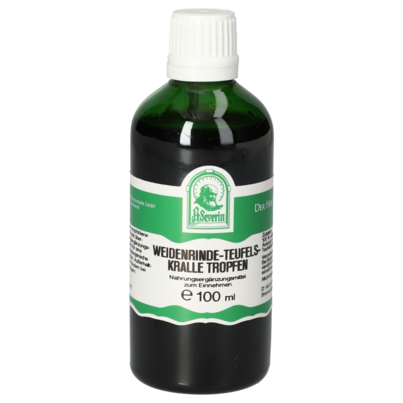 Sie sehen eine Packung WEIDENRINDE-TEUFELSKRALLE TROPFEN 100 ML, Produktbild: 01 WEIDENRINDE-TEUFELSKRALLE TROPFEN 100 ML, A-Nr.: 5719279 - 01