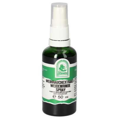 Sie sehen eine Packung WEIHRAUCHEXTRAKT-WEIDENRINDEN SPRAY 50 ML, Produktbild: 01 WEIHRAUCHEXTRAKT-WEIDENRINDEN SPRAY 50 ML, A-Nr.: 5719397 - 01
