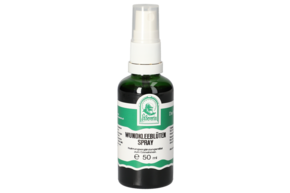 Sie sehen eine Packung WUNDKLEEBLUETEN SPRAY 50 ML, Produktbild: 01 WUNDKLEEBLUETEN SPRAY 50 ML, A-Nr.: 5853658 - 01