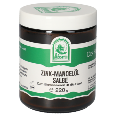 Sie sehen eine Packung ZINK-MANDELOEL SALBE 220 G, Produktbild: 01 ZINK-MANDELOEL SALBE 220 G, A-Nr.: 5748826 - 01