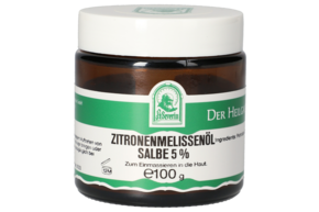 Sie sehen eine Packung ZITRONENMELISSENOEL SALBE 5% 100 G, Produktbild: 01 ZITRONENMELISSENOEL SALBE 5% 100 G, A-Nr.: 5802974 - 01