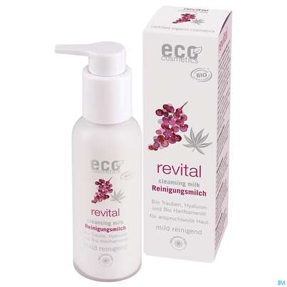 Sie sehen eine Packung Eco Cosmetics Revital Linie Revital Reinigungsmilch 100ml, Produktbild: 02 Eco Cosmetics Revital Linie Revital Reinigungsmilch 100ml, A-Nr.: 5774829 - 02