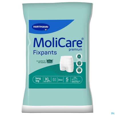 Sie sehen eine Packung Inkontinenz Molicare Fixpants/premium Long Leg L Braun 5st, Produktbild: 02 Inkontinenz Molicare Fixpants/premium Long Leg L Braun 5st, A-Nr.: 3724796 - 02